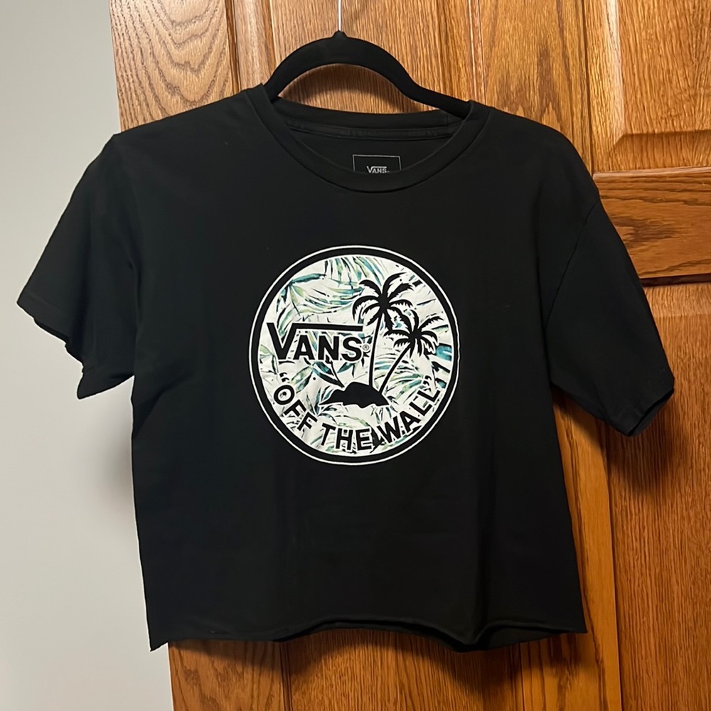 Vans Off the Wall black crop top